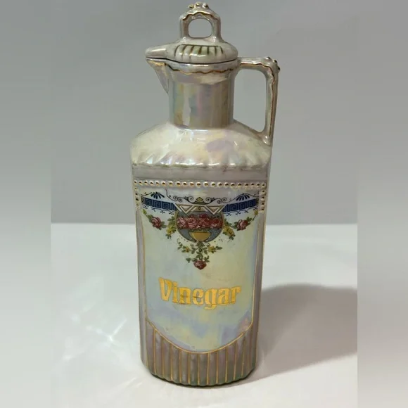Lustreware 1950s Iridescent German Lusterware Porcelain Vinegar Decanter 2895 - Picture 4 of 14